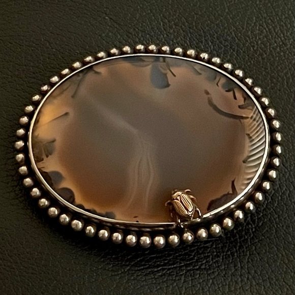 Stephen Dweck .925 Sterling Silver One-of-a-Kind Belt Buckle w/ Adam Gold beetle - Picture 2 of 7